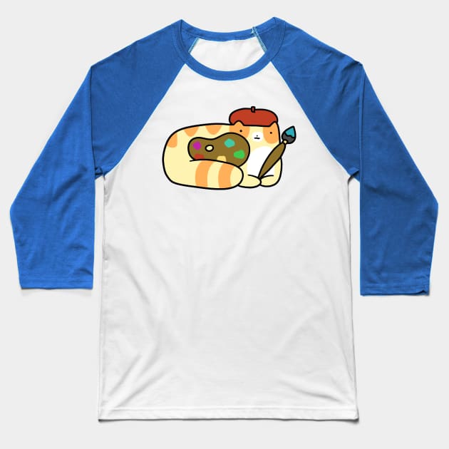 Artist Tabby cat Baseball T-Shirt by saradaboru